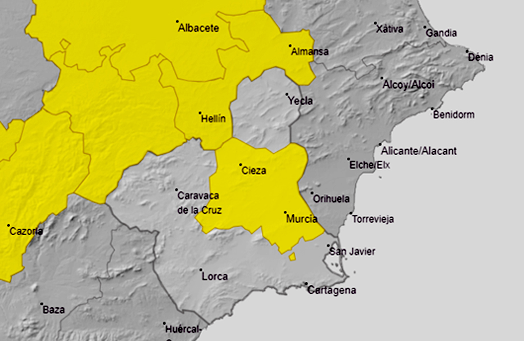 El Altiplano y la Vega del Segura continan en aviso amarillo por altas temperaturas